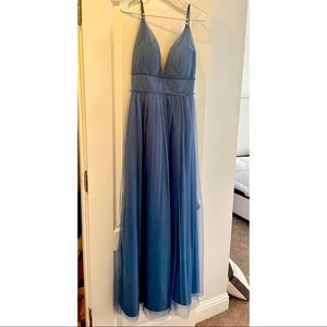 Alma Tulle Bridesmaid Dress, Dusty Blue